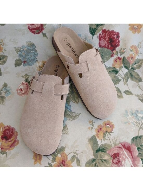 Qomfort Shoes - Qomfort Suede Tan Leather Clogs Slip-On Shoes Women's size US 10 Euro 42 NWOT